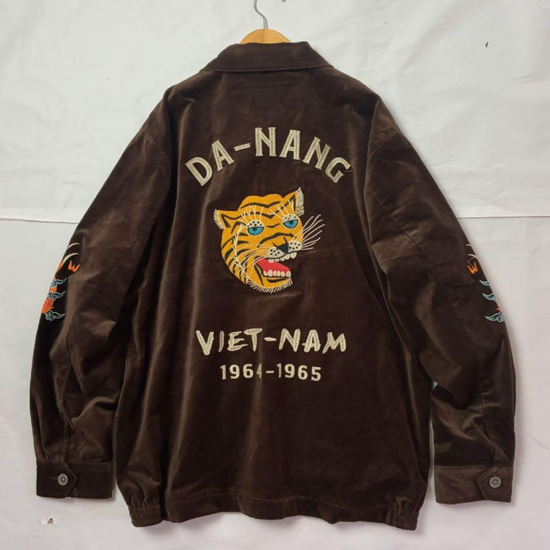 ヒューストン ベトジャン ベトナムジャケット ベロア別珍 刺繍 虎 トラ L