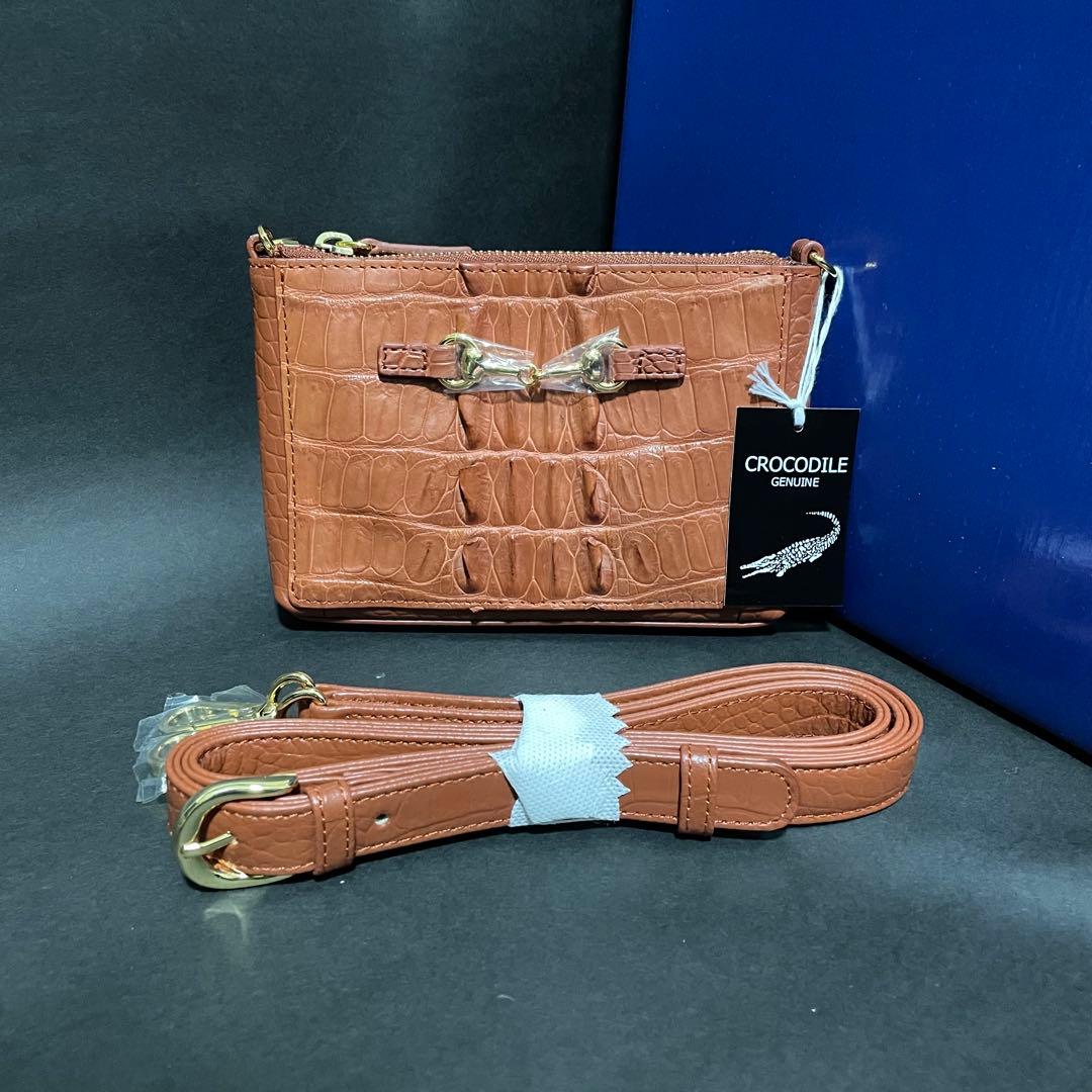 【新品・未使用】ロダニア クロコ革 2way ハンドバッグ ポーチ付 エレガント