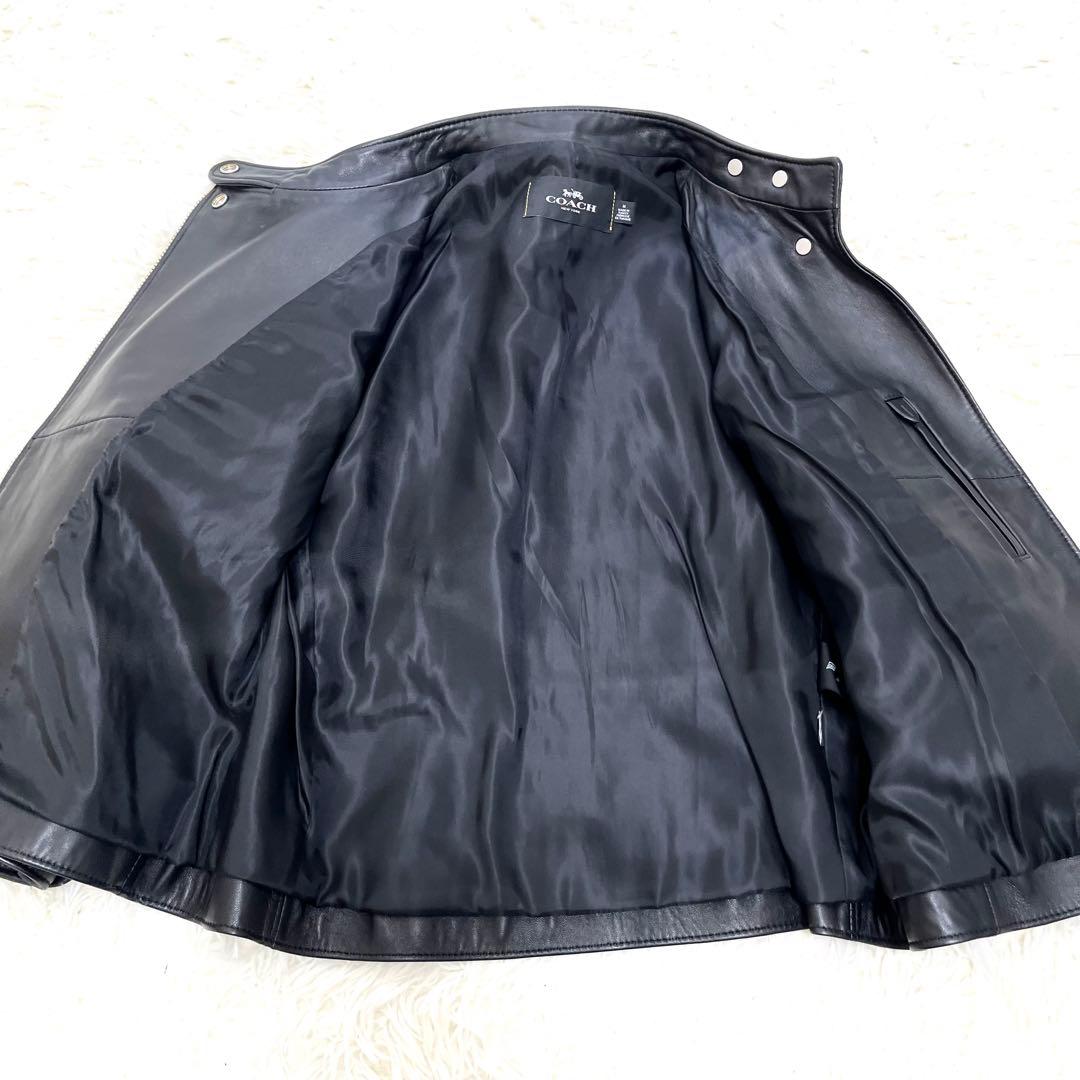 【極美品】コーチ レザージャケット アップタウンレーサー ラムレザー 黒