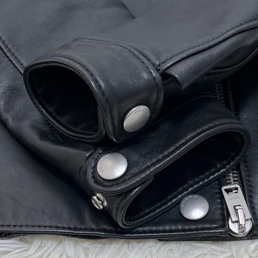 【極美品】コーチ レザージャケット アップタウンレーサー ラムレザー 黒