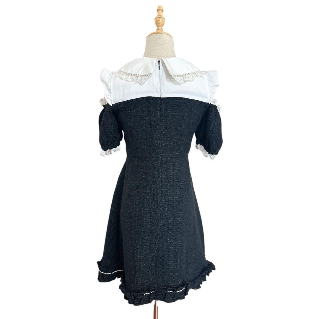 princess melody プリメロ ツイード フリル フレアワンピース