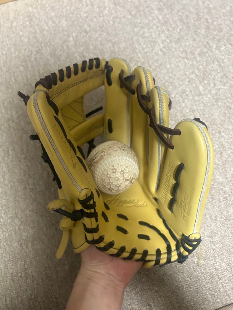 【バラ売不可】軟式グローブ 黒と金 レザー製