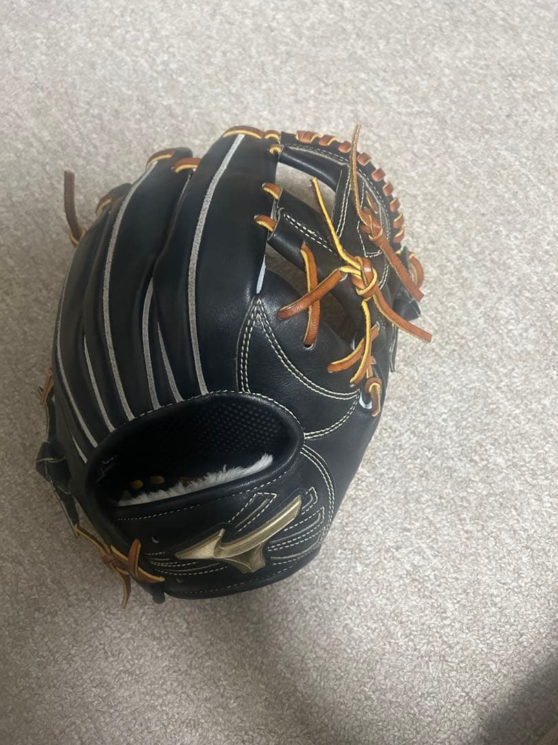 【バラ売不可】軟式グローブ 黒と金 レザー製