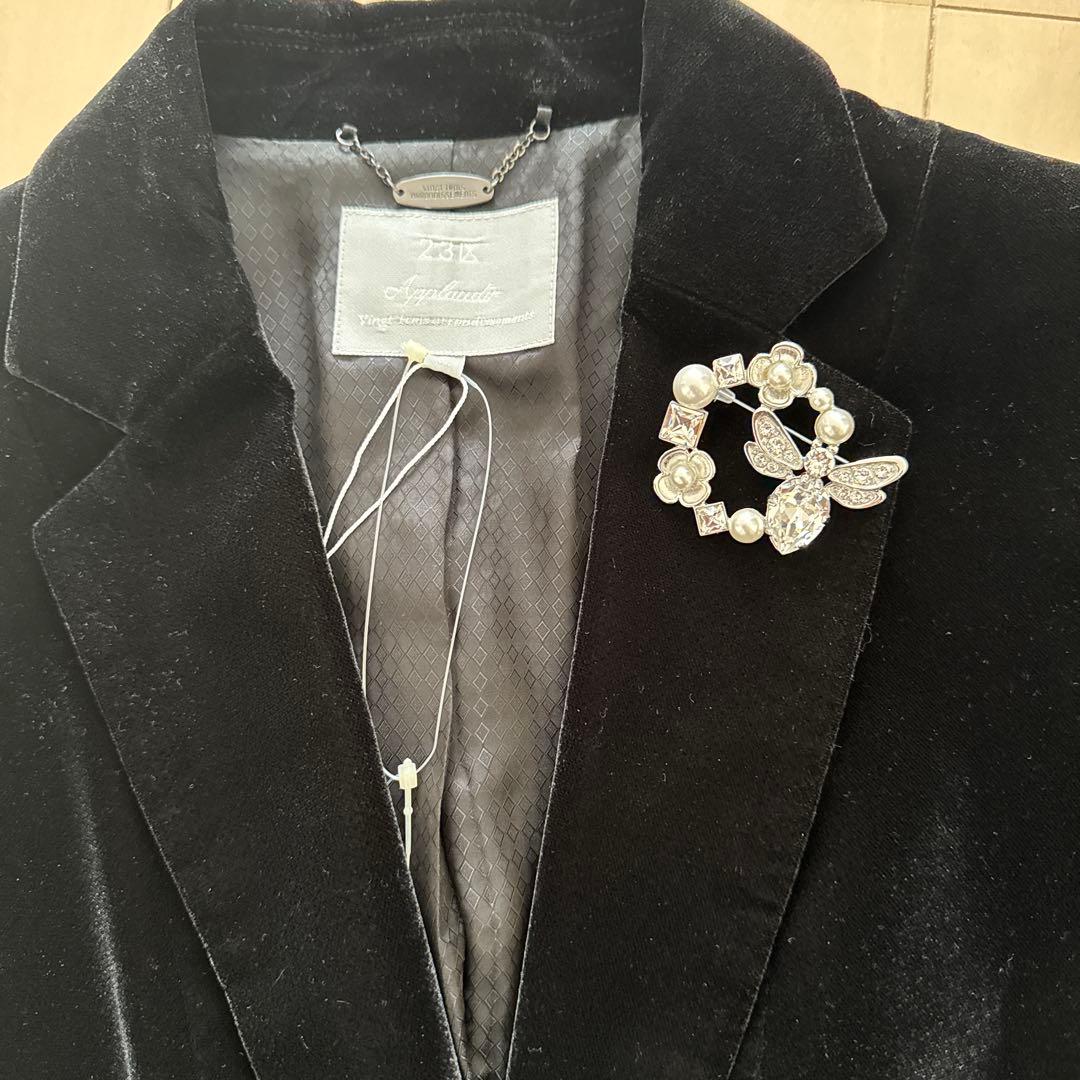 Rene ルネ　ビジューパールとクリスタルブローチ　フォーマルにも