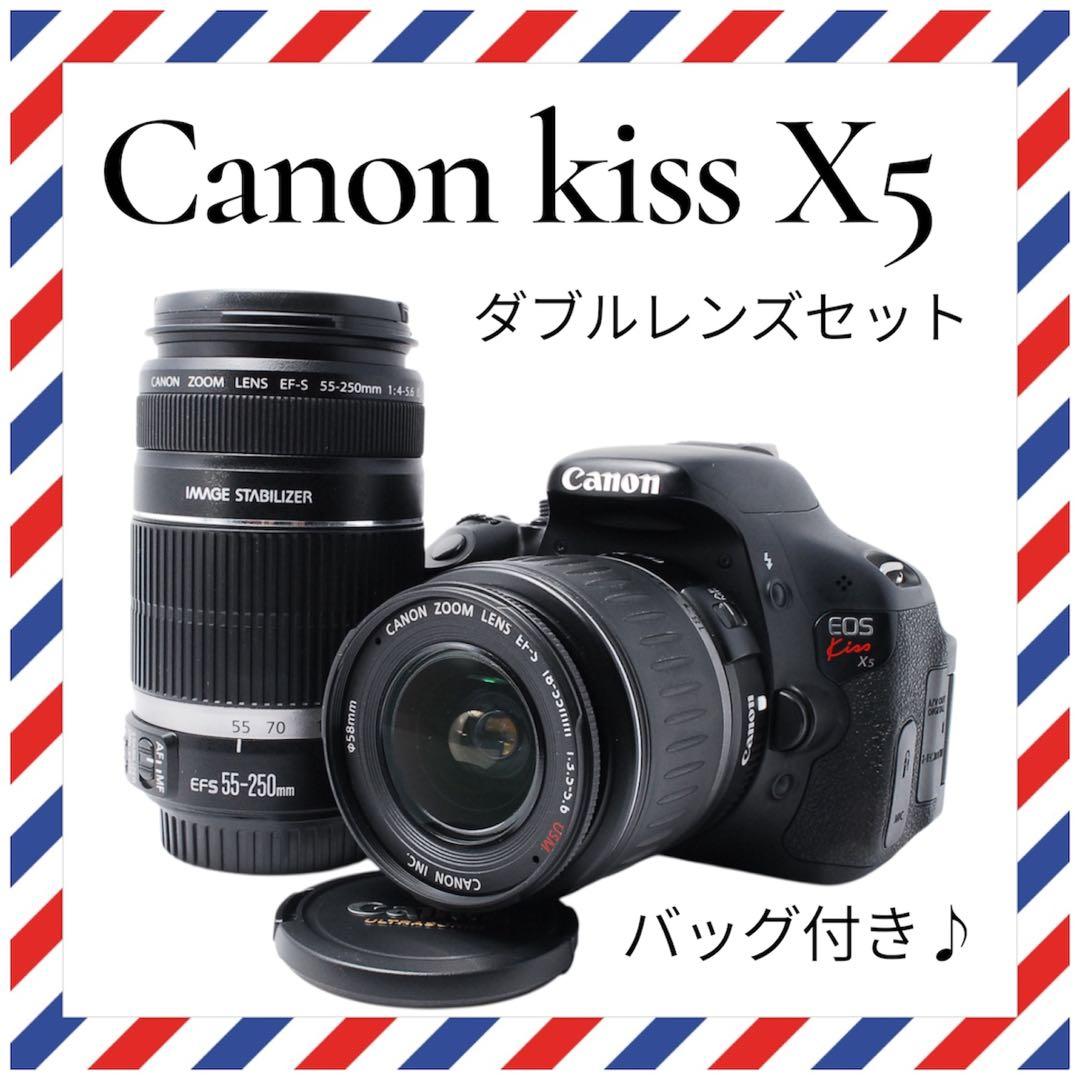 スマホ転送OK❤️Canon kiss X5❤️ダブルレンズセット一眼レフカメラ