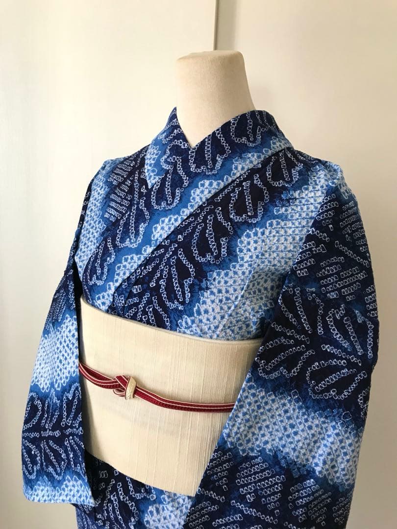 【有松絞り】レディース 浴衣　藤