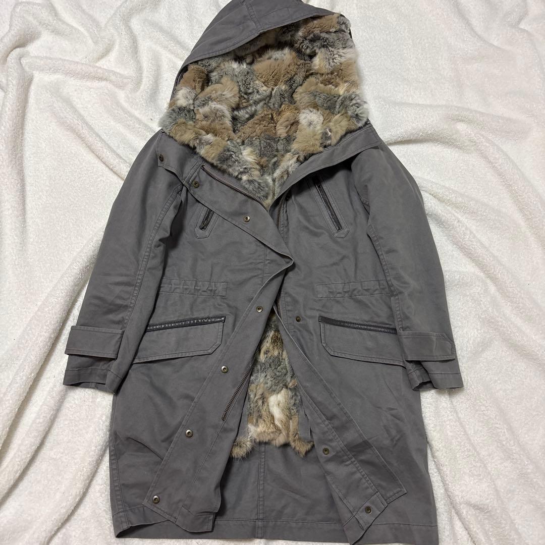 ダイアグラム　グレースコンチネンタル ラビットファーライナー付きモッズコート