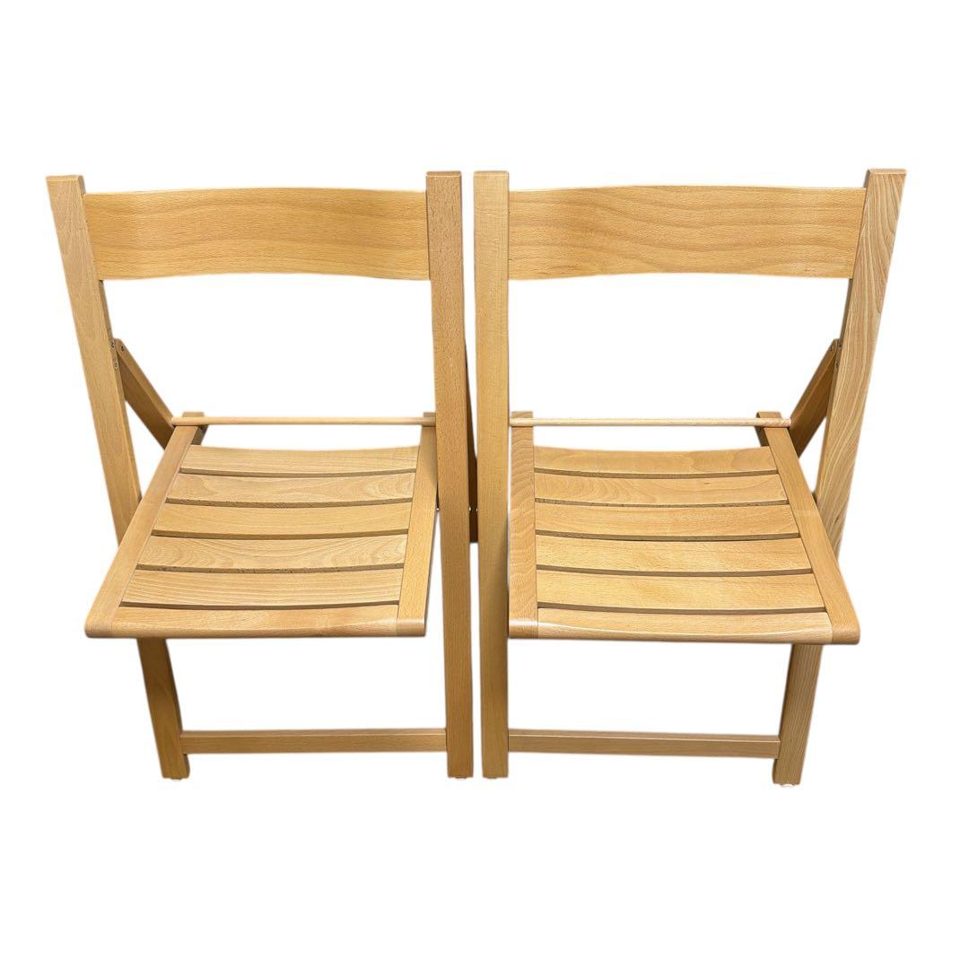 【希少・廃番品】無印良品 木製 折りたたみ椅子 ブナ材 2脚セット