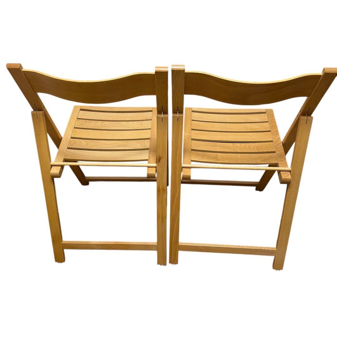 【希少・廃番品】無印良品 木製 折りたたみ椅子 ブナ材 2脚セット