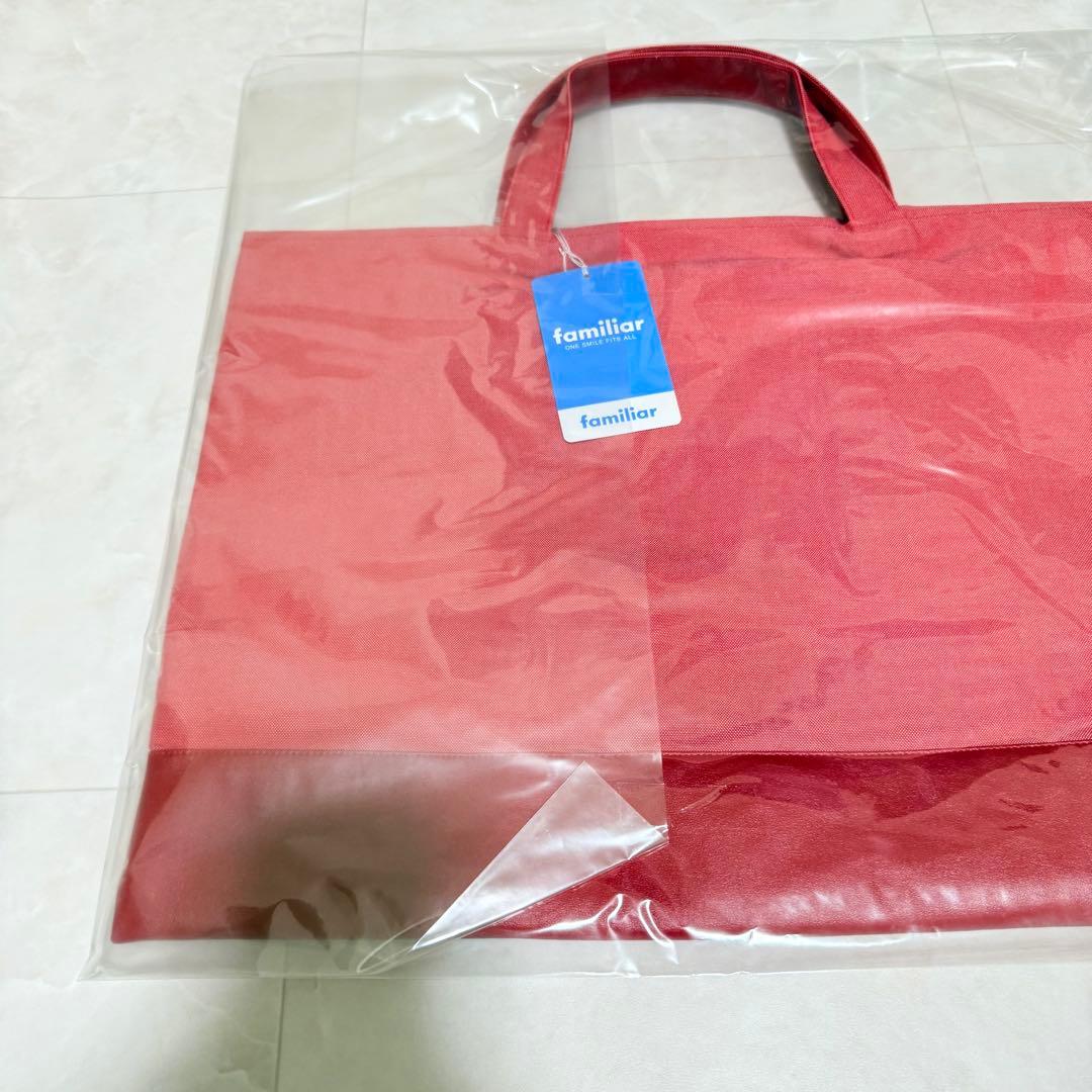 ファミリア デニムバッグ レッド 手刺繍 気になるあの子 手さげカバン