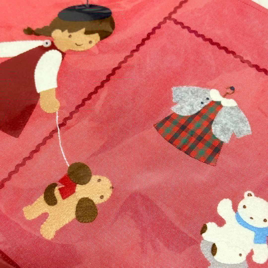 ファミリア デニムバッグ レッド 手刺繍 気になるあの子 手さげカバン