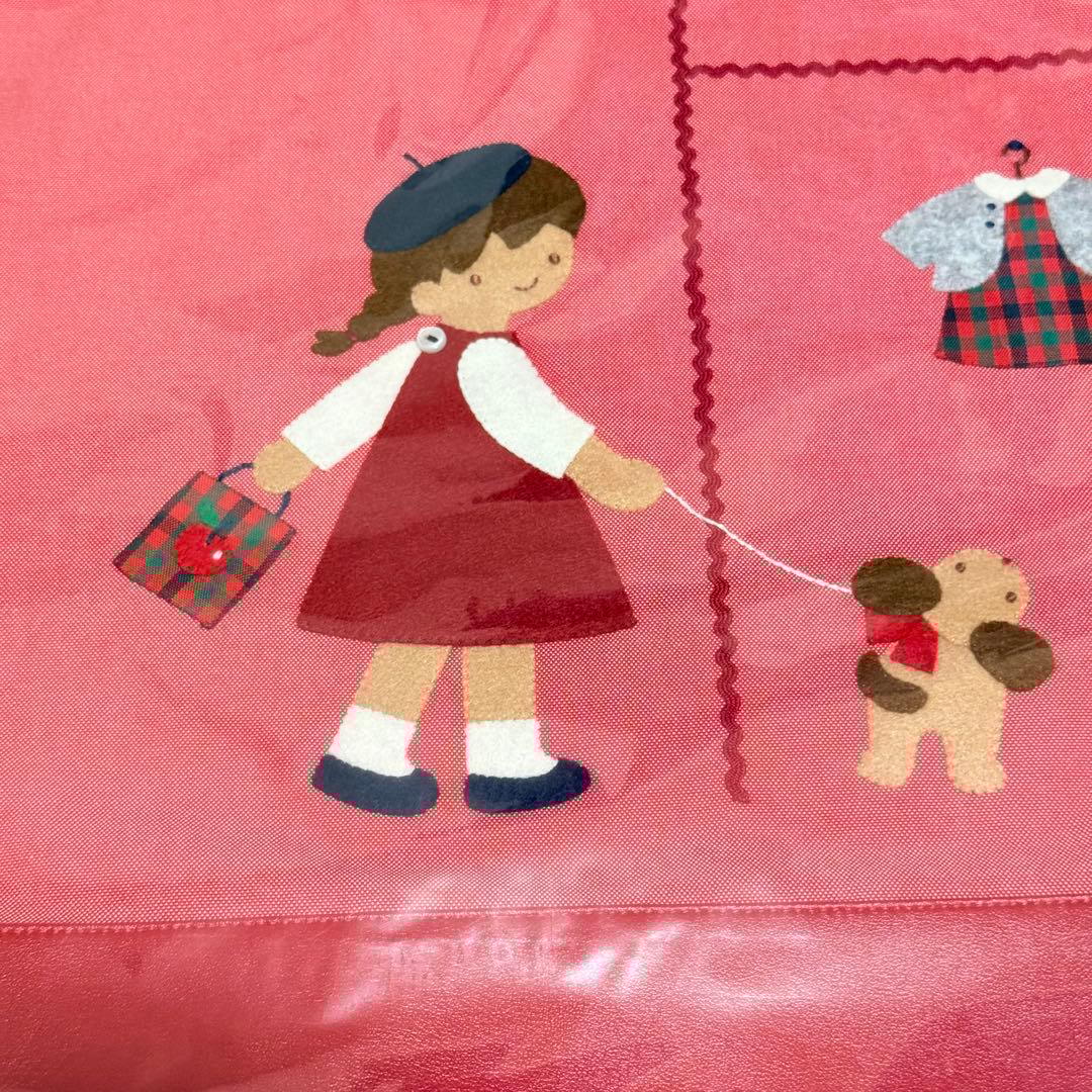 ファミリア デニムバッグ レッド 手刺繍 気になるあの子 手さげカバン