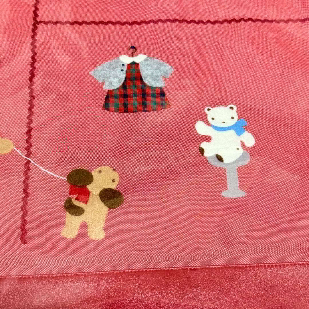 ファミリア デニムバッグ レッド 手刺繍 気になるあの子 手さげカバン