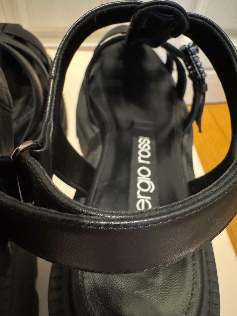 セルジオロッシ　SR 2024SS グルカ サンダル オールブラック　38