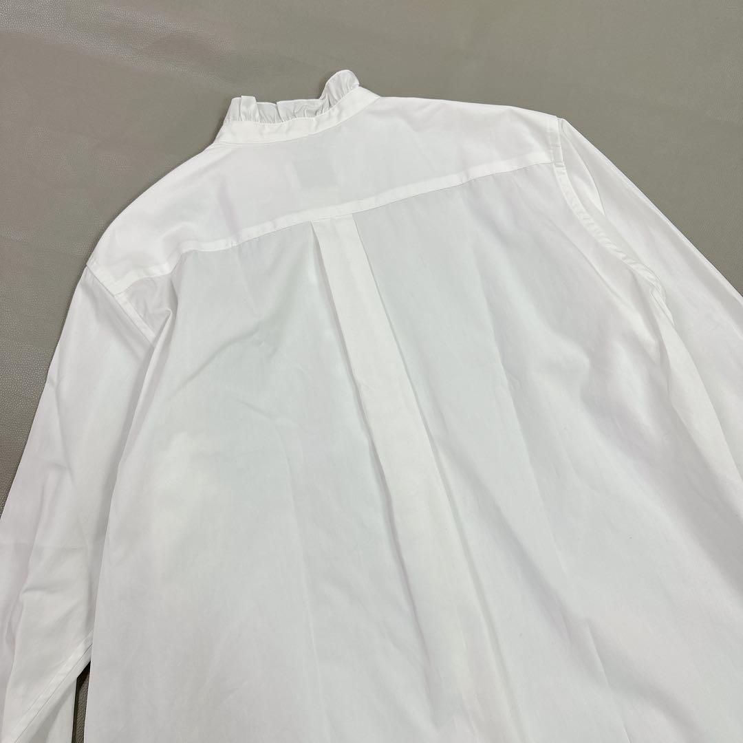 ユナイテッドアローズ フリル スタンドカラー シャツ ホワイト 38 超美品