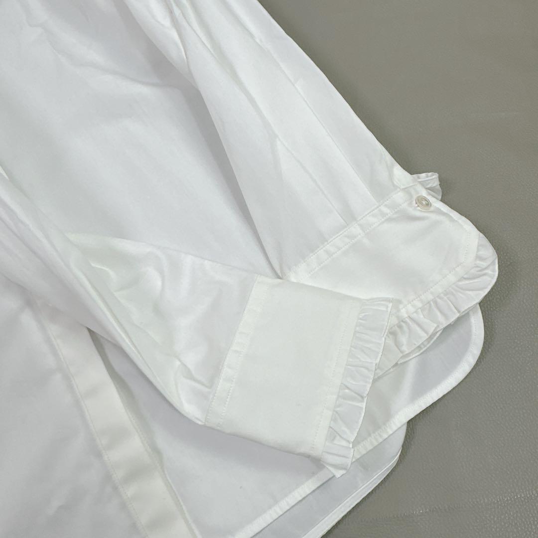 ユナイテッドアローズ フリル スタンドカラー シャツ ホワイト 38 超美品