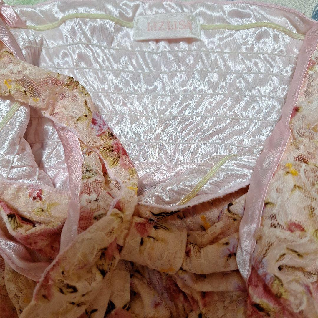 総レース花柄リボン付きキャミソール