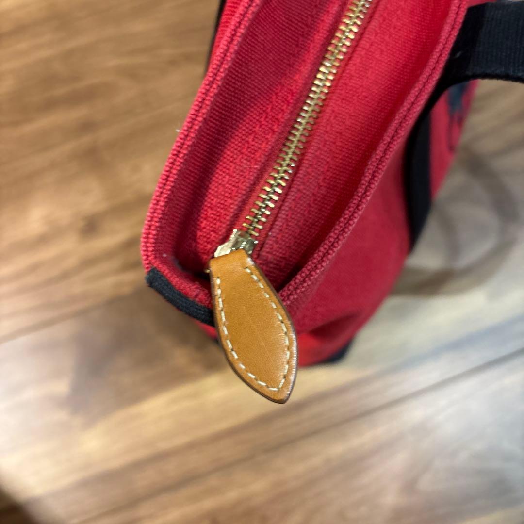 【美品】POLO ラルフローレン 帆布キャンパス×レザー トートバッグ 刺繍ロゴ