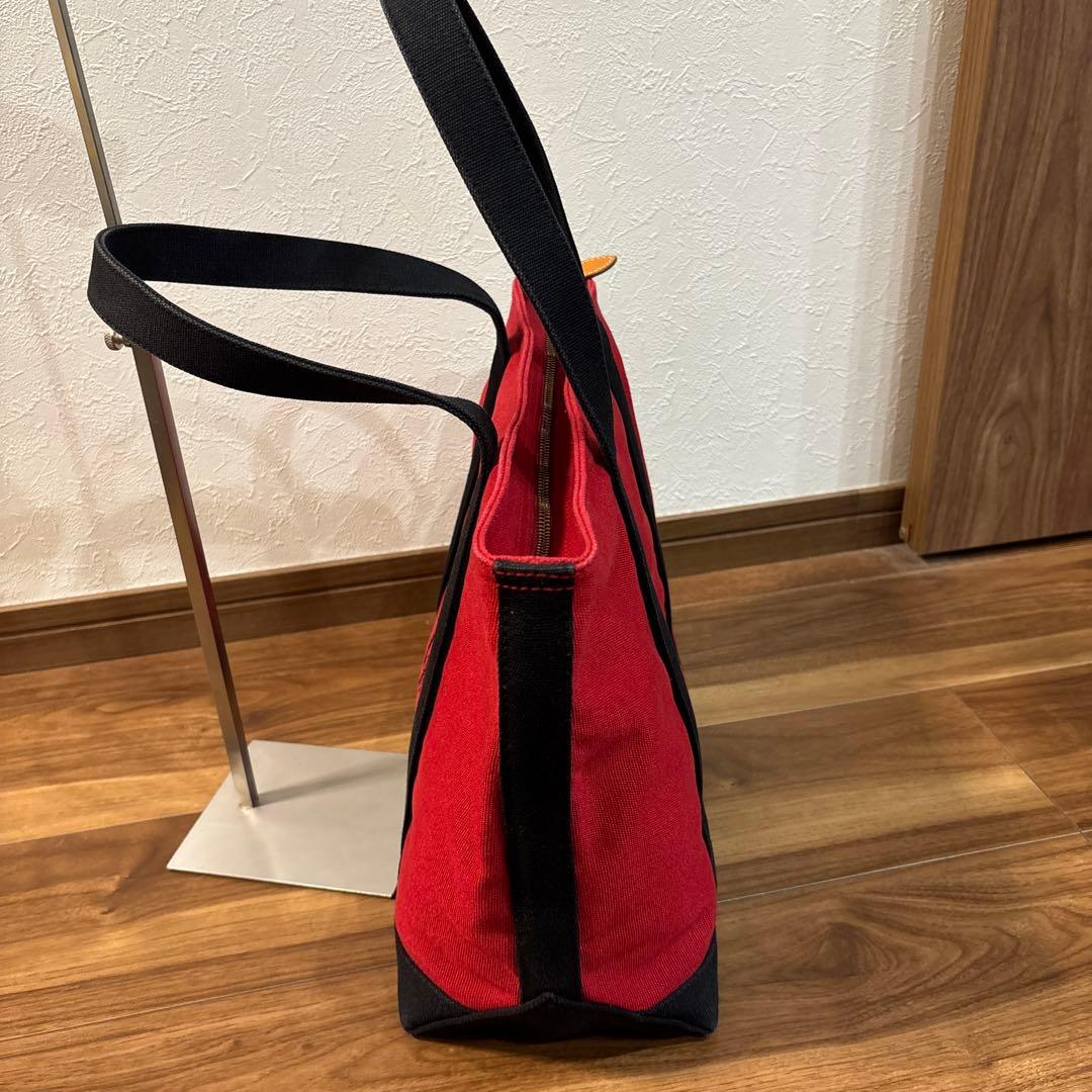 【美品】POLO ラルフローレン 帆布キャンパス×レザー トートバッグ 刺繍ロゴ