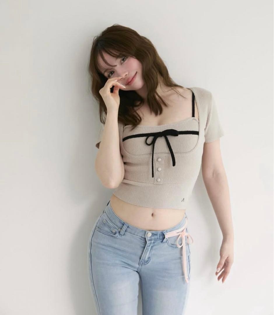 Andmary Natalie ribbon set /beige正規品