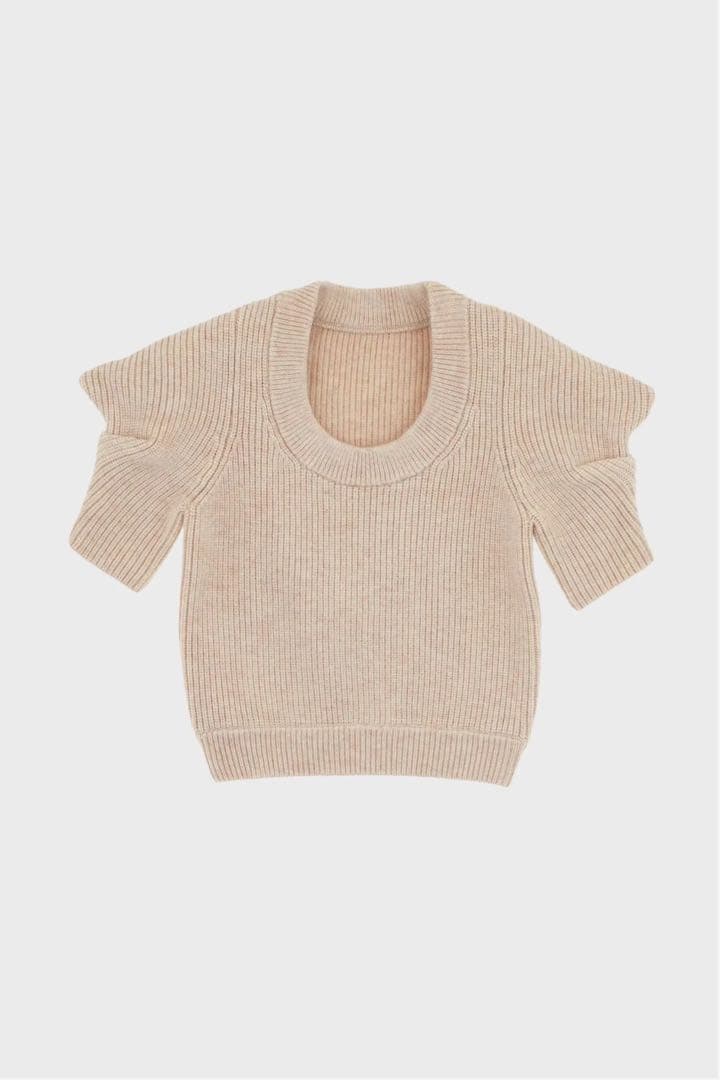 ぽんぽぽTHE TOE Moussaka Crop Knit（beige）