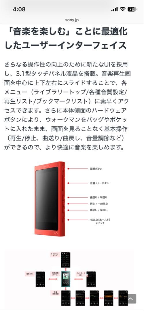 SONY NW-A35デジタルオーディオプレーヤー ビリジアンブルー
