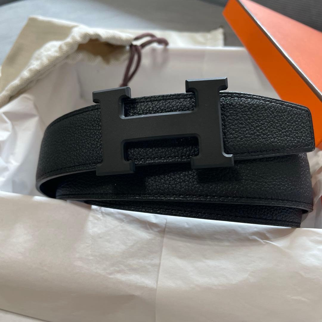HERMES エルメス ベルト バックル リバーシブル トゴ マッド ブラック