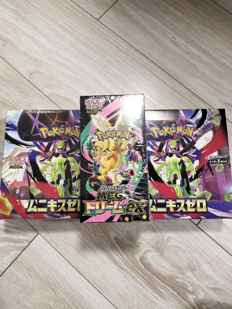 ポケカ MEGAドリームEX、1BOX ムニキスゼロ、2BOX