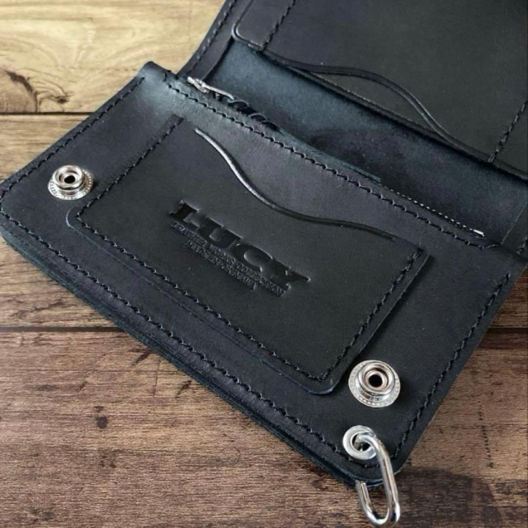 【mjdagj】ミドルトラッカーウォレット3層【お札を折らずに収納】