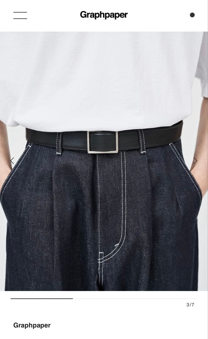 小物 Graphpaper Holeless Leather Classic Belt