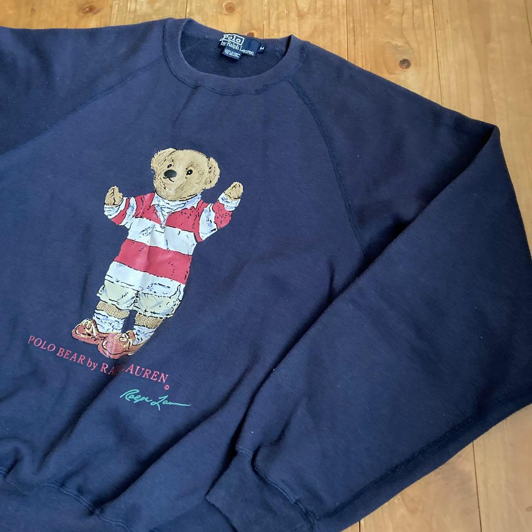 【再値下げ中】　90s ラルフローレン ポロベア M トレーナー 古着