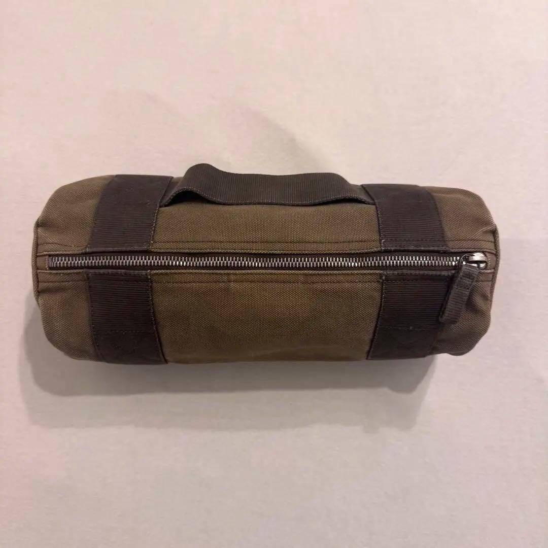 【美品】miumiu ミュウミュウ デニム ドラム型 ポーチ ブラウン 大容量