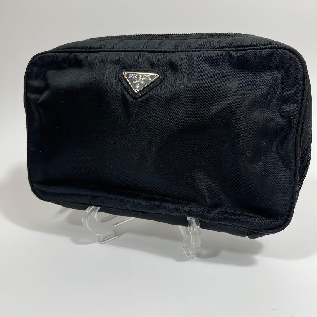 ✨美品✨PRADA　ポーチ　バッグ　三角ロゴ　ナイロン　ブラック