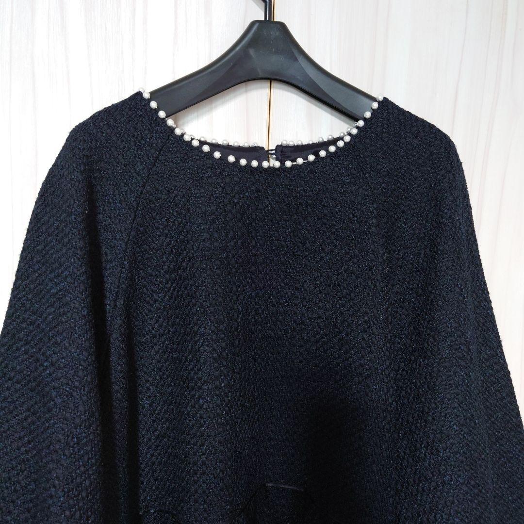 美品大きいサイズ　ローズティアラ　ファニーツイードペプラムブラウス