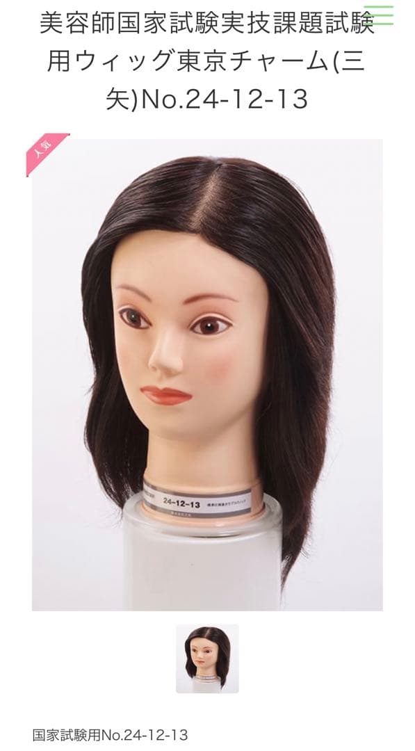 【新品・未開封】国家試験用ウィッグ 24-12-13 美容師実技試験用 4個