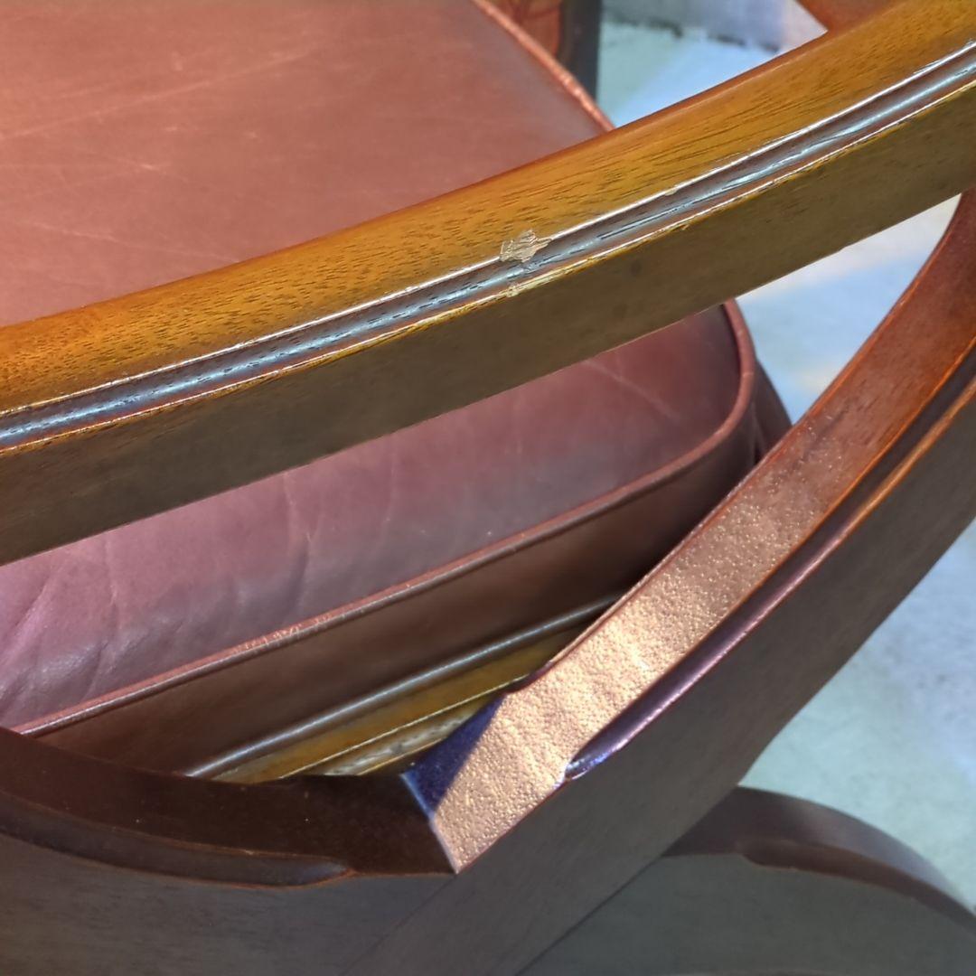 マルニ木工◆ビンテージ　ラタン　本革　ソファ　アーム　チェア 椅子 イス ①