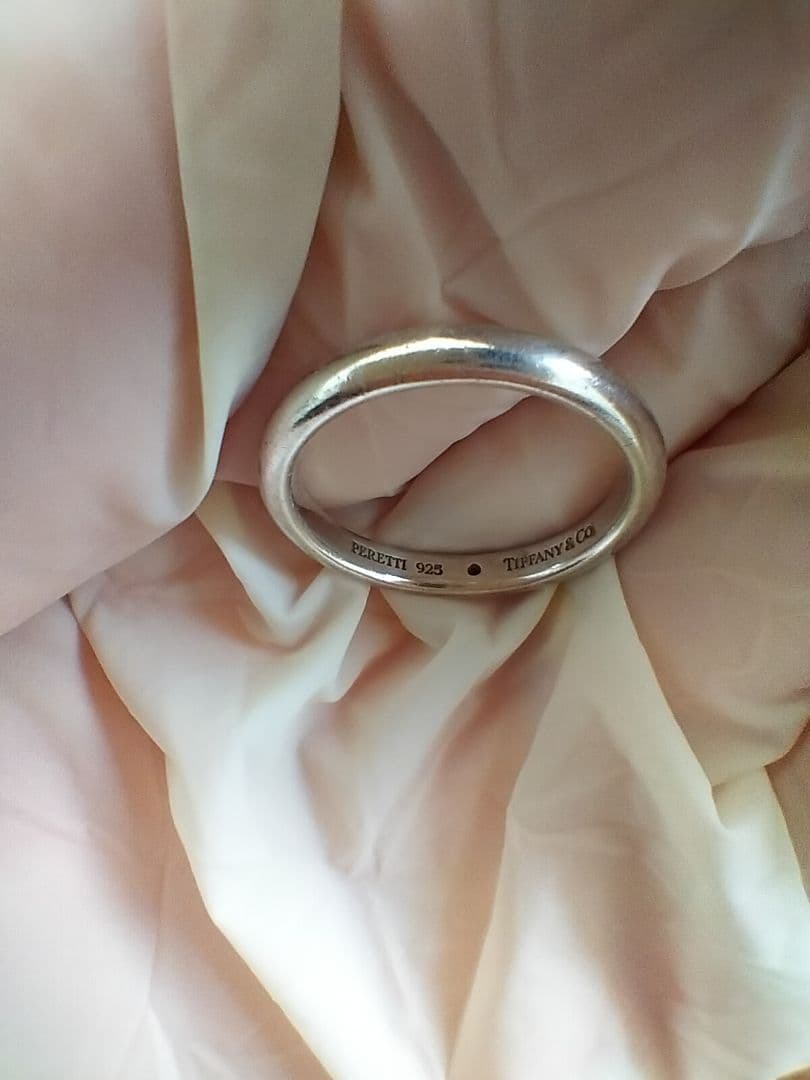 ティファニー スタッキング バンド リング ブルー　約13号 シルバー