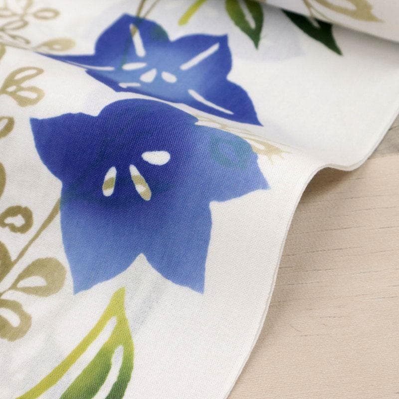 《新品『竺仙』反物◆紙糸ゆかた『桔梗』注染細川染め◆白◆反24-35》