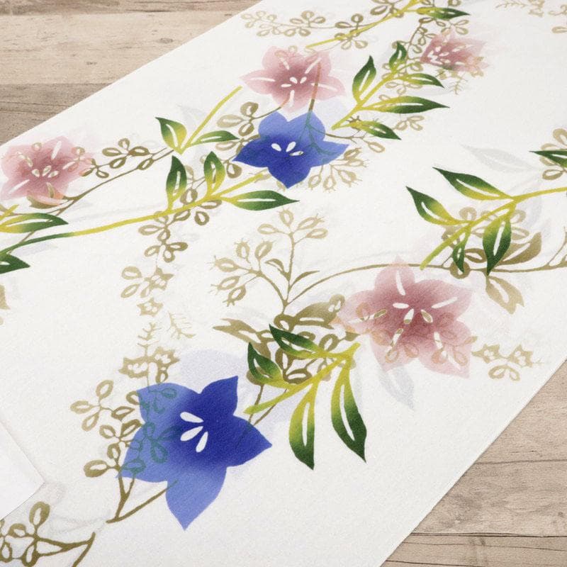 《新品『竺仙』反物◆紙糸ゆかた『桔梗』注染細川染め◆白◆反24-35》