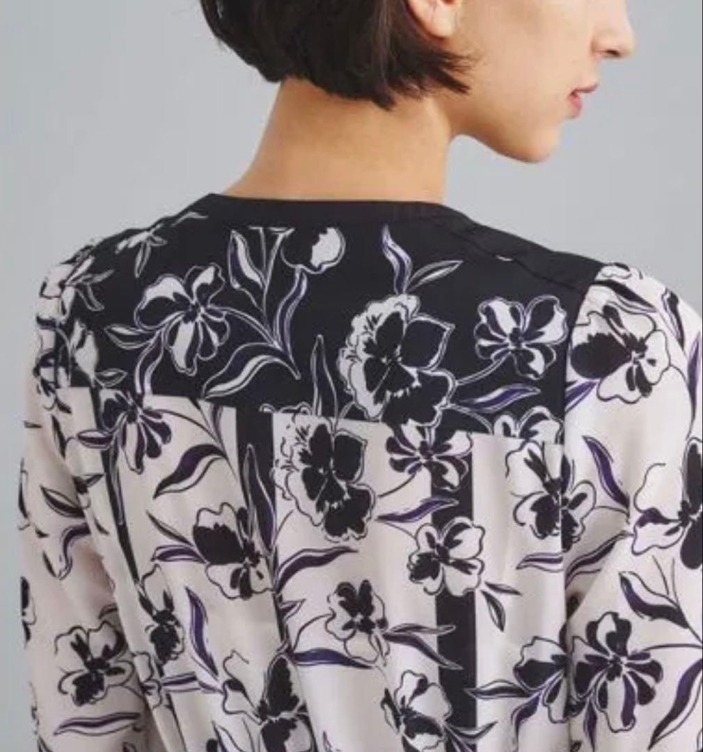 【グレースコンチネンタル】バイカラープリントティアードワンピース⭐︎38