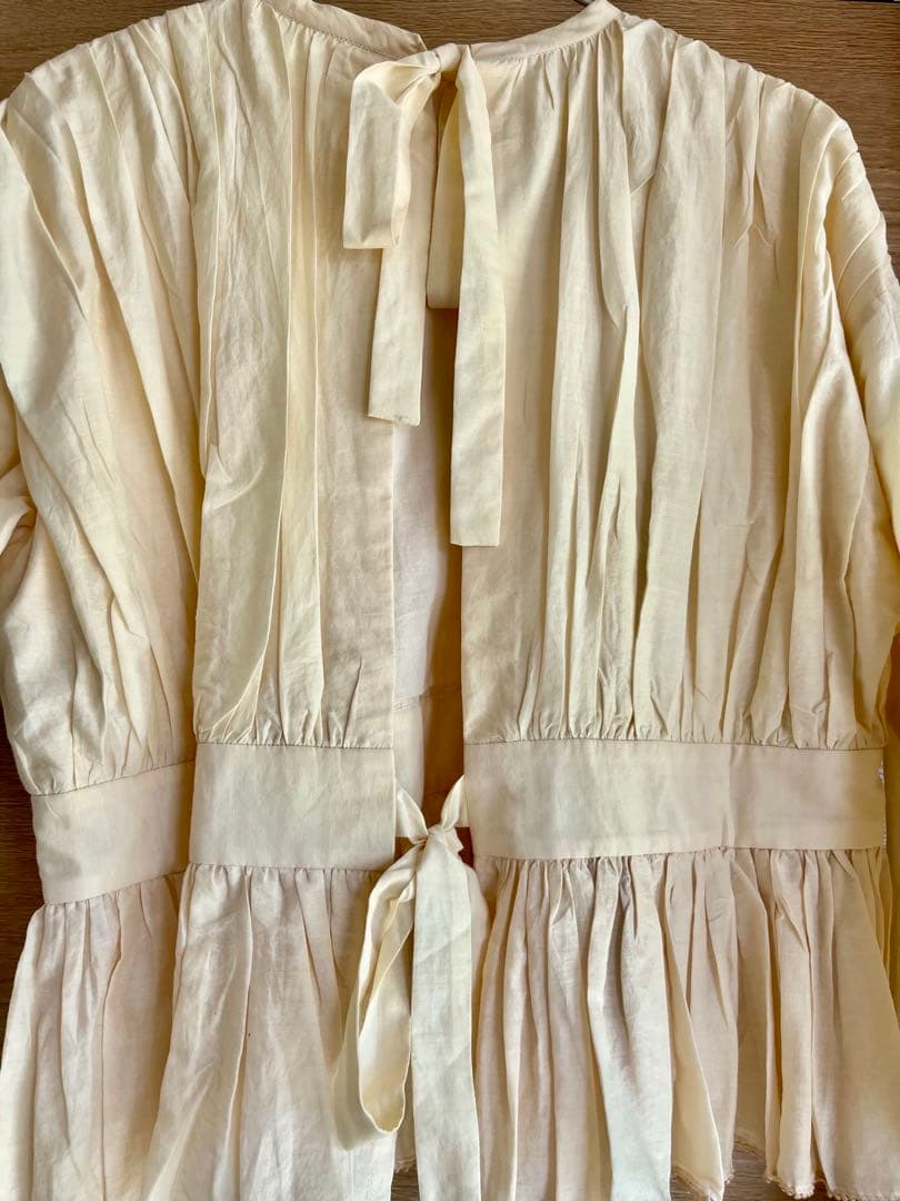 【美品】BUNON シルク混長袖コットンブラウス