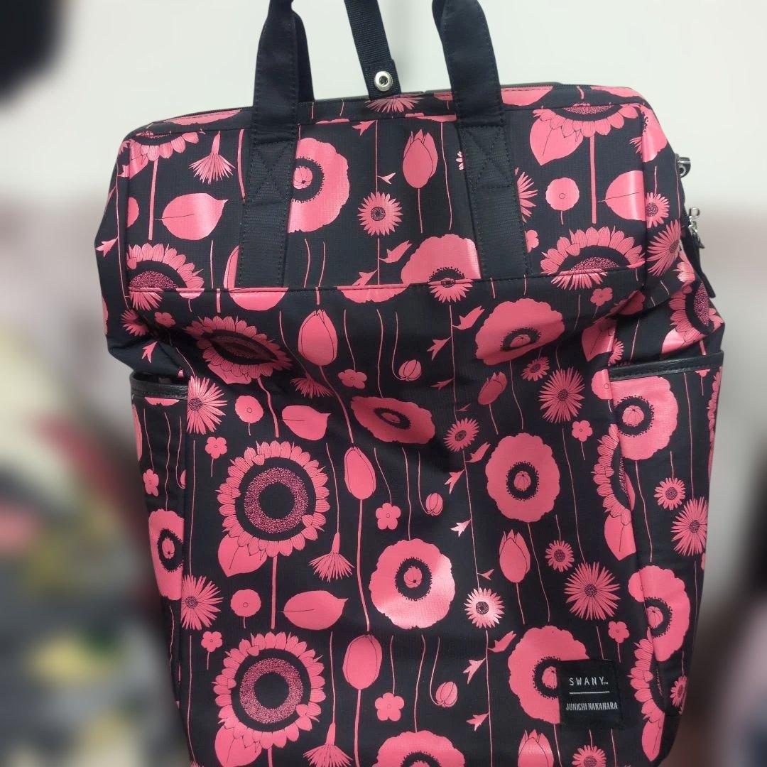 スワニー　中原淳一コラボ　キャリー　ブラック×ピンク <4輪ストッパー付>