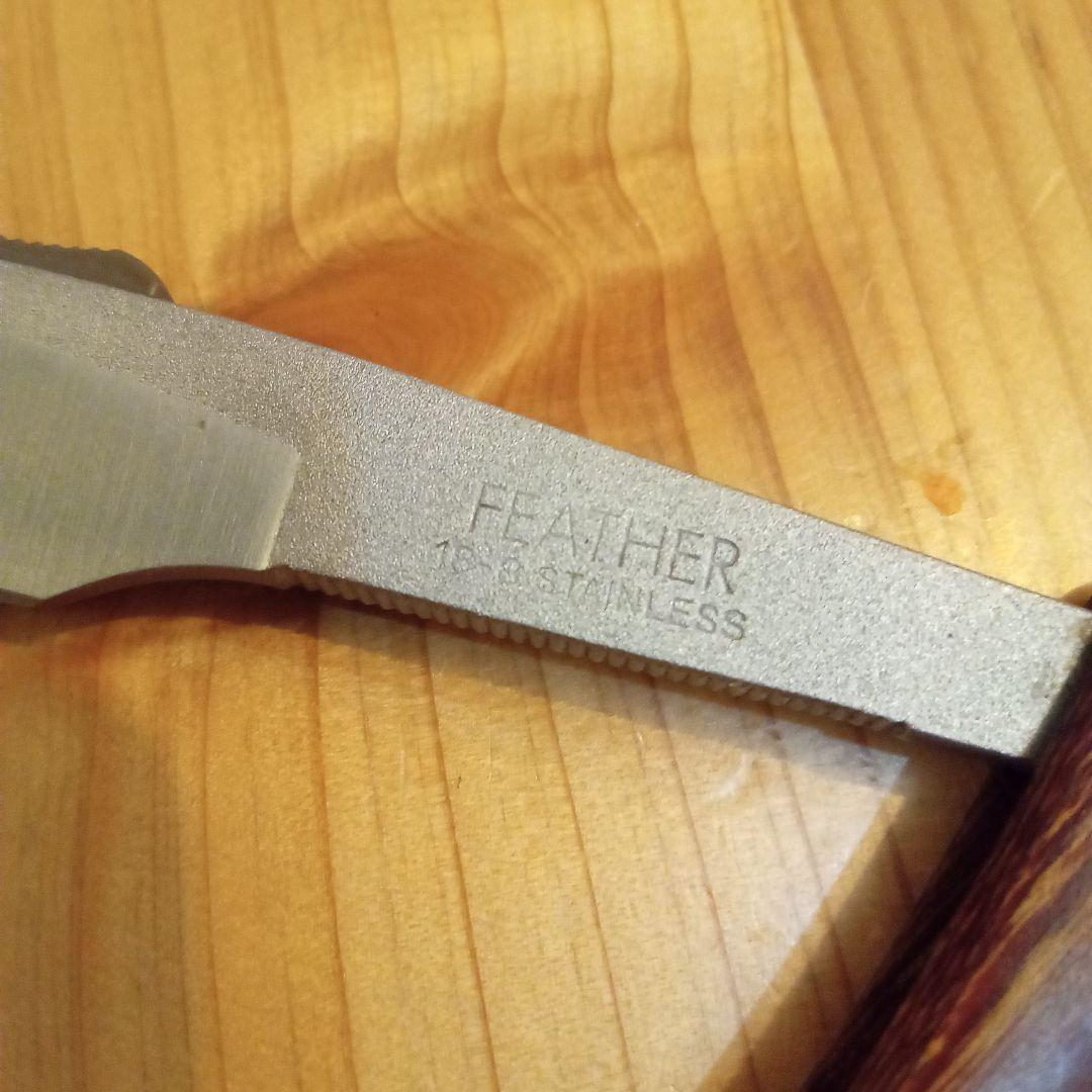 フェザー 木製 レザー カミソリ 理容 剃刀 床屋 櫛 コーム barber