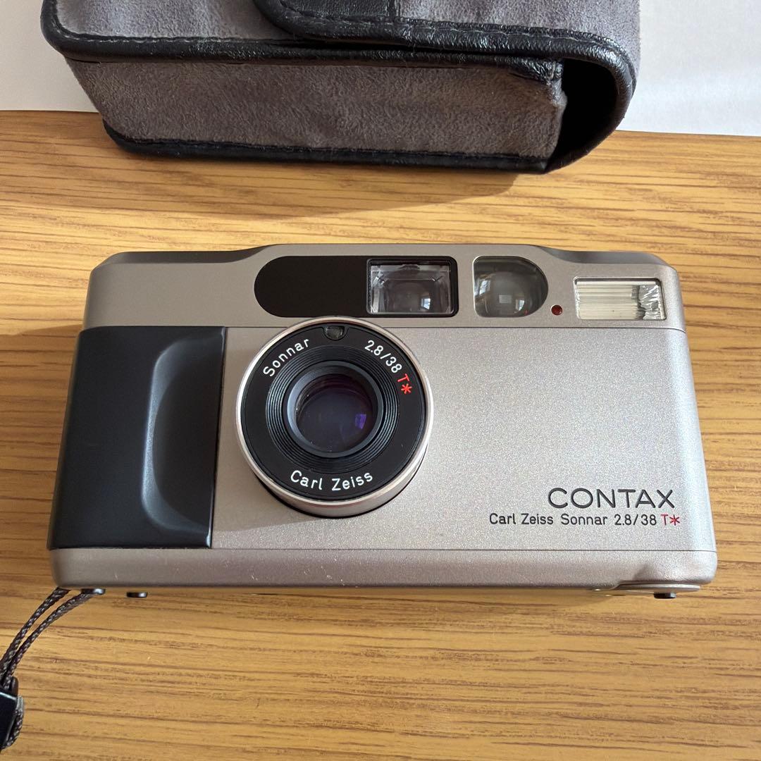 【動作確認済】CONTAX T2 チタンシルバー 35mmフィルムカメラ