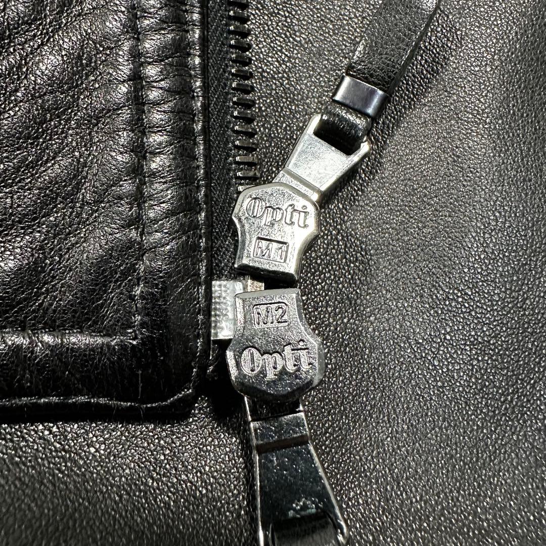 美品◎EMMETI JURI 44 シングルライダースジャケット ラムレザー 黒