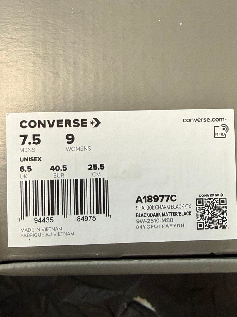 シューズ(男性用) Converse Shai 001 Charm Black US7.5 25.5