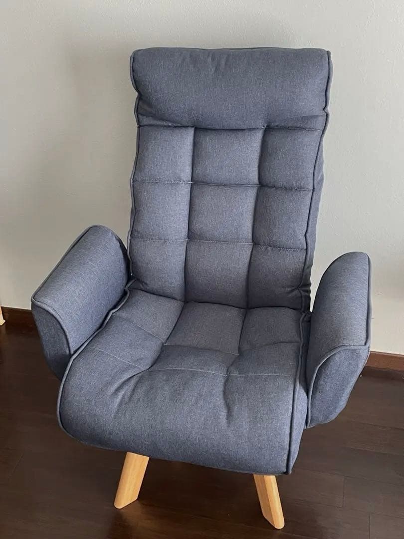 送料込】アイリスオーヤマ 回転ファブリックチェア 椅子　ネイビー FAC-KHB