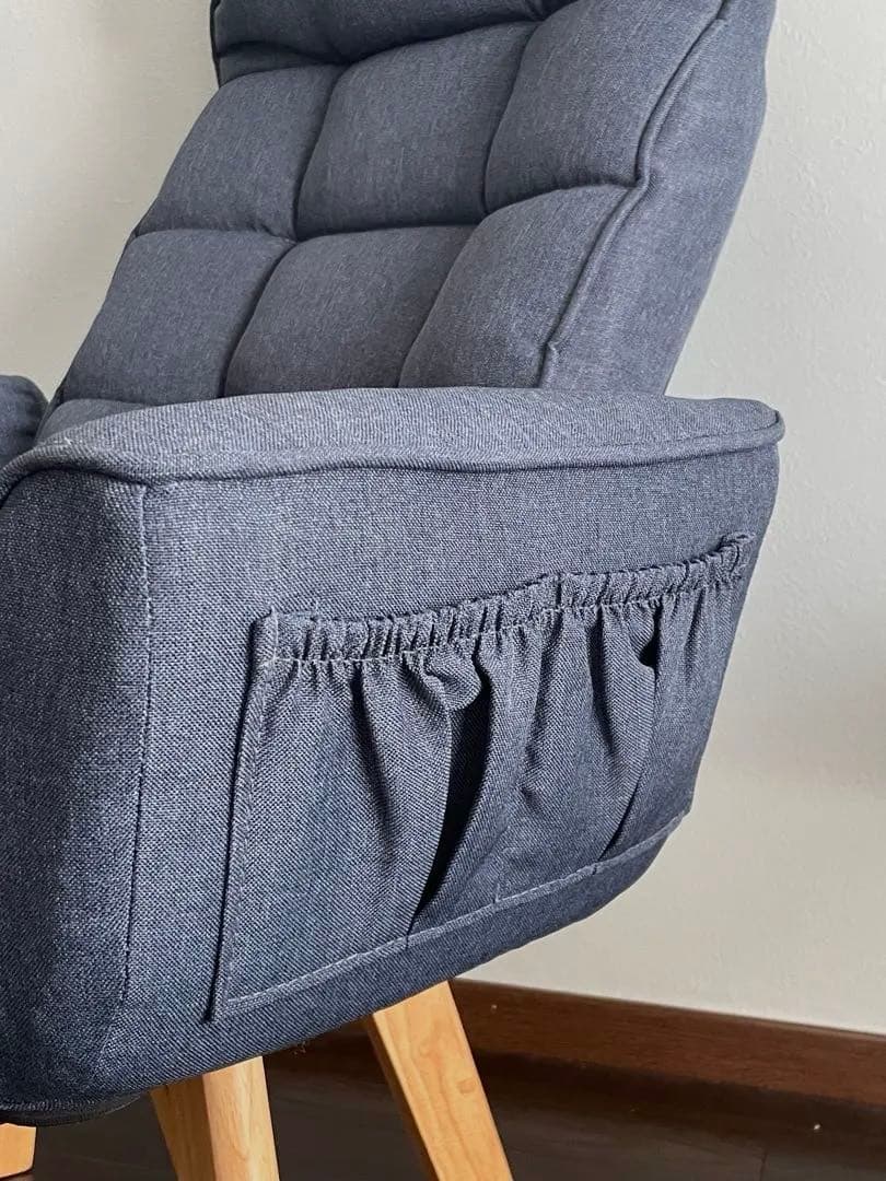 送料込】アイリスオーヤマ 回転ファブリックチェア 椅子　ネイビー FAC-KHB