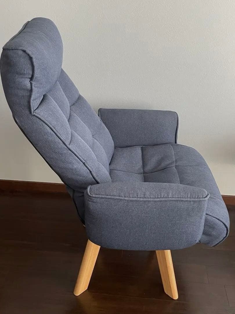 送料込】アイリスオーヤマ 回転ファブリックチェア 椅子　ネイビー FAC-KHB