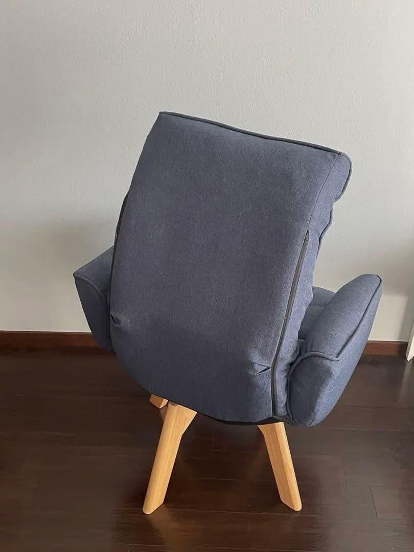 送料込】アイリスオーヤマ 回転ファブリックチェア 椅子　ネイビー FAC-KHB